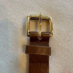MICHAEL KORS 2” Waist Belt Brown Vegan Leather w/Gold Hardware small